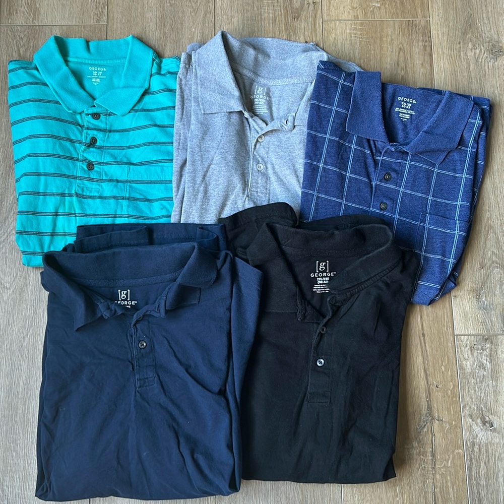 Bundle of 5 George polos 2XL